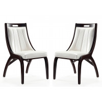 Manhattan Comfort DC024-PW Danube Leatherette Dining Chair   - Set of 2 in Pearl White